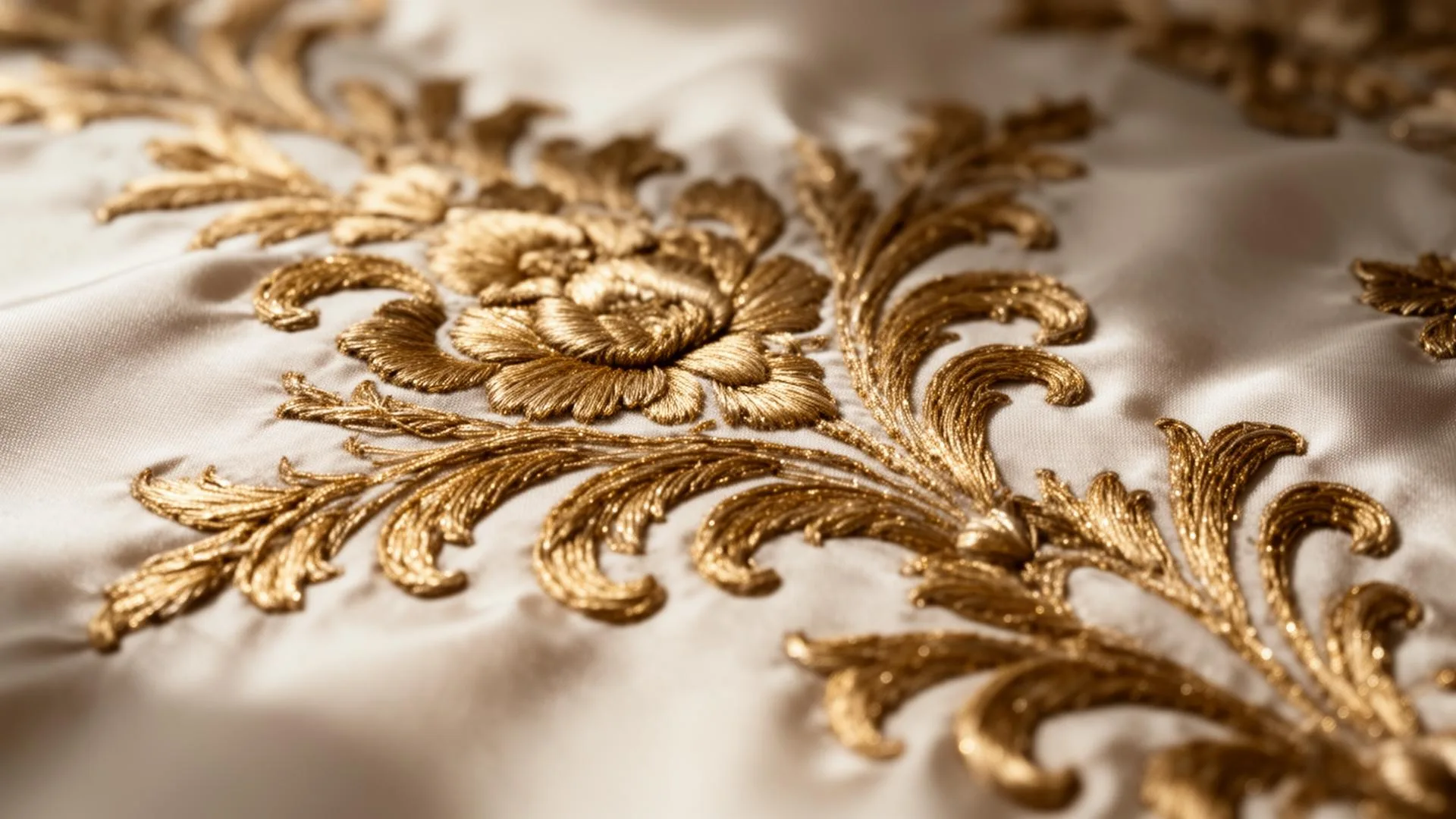 Embroidery detail from the atelier portfolio.